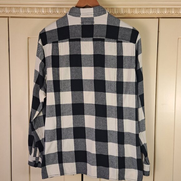 DULUTH Women's Buffalo Plaid Check Black Off White Flannel Cotton Shirt Sz XL - Picture 2 of 10